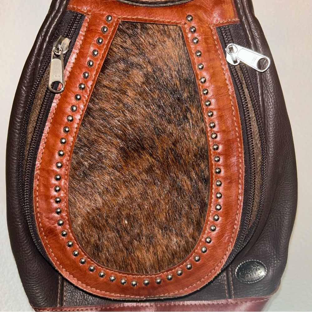 American west Brown Leather and Fur Women's Bag